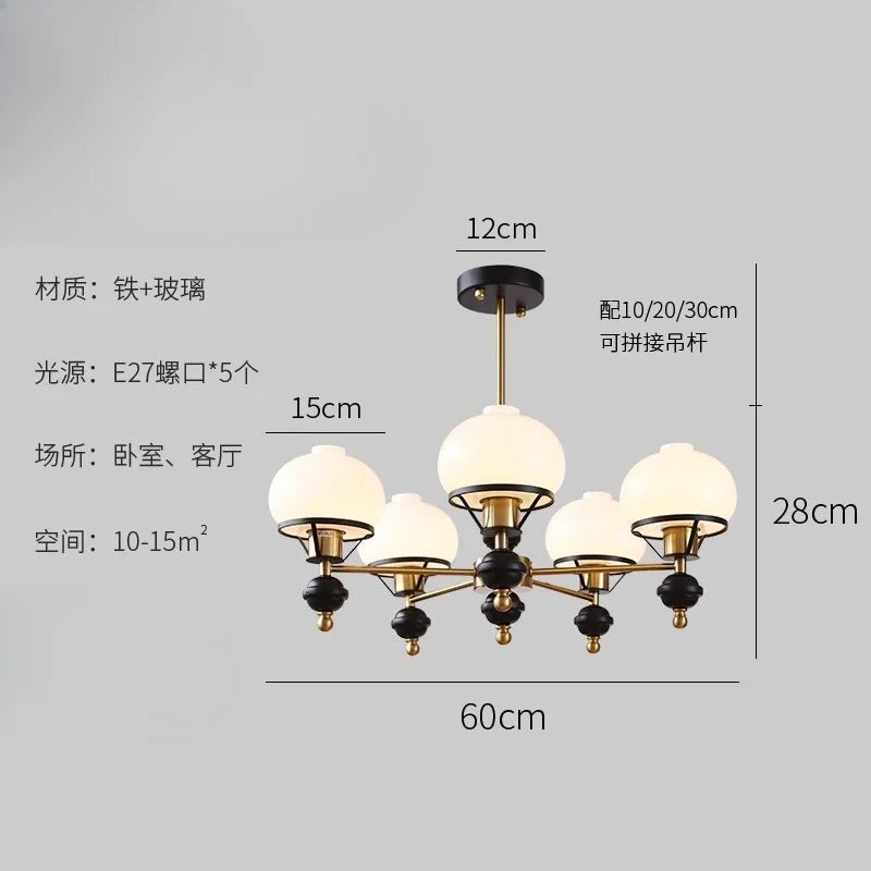 Afralia™ French Bauhaus Medieval Ceiling Chandelier for Bedroom and Study Room