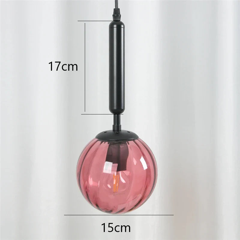 Afralia™ Wave Glass Ball LED Pendant Lamp for Living Room & Kitchen