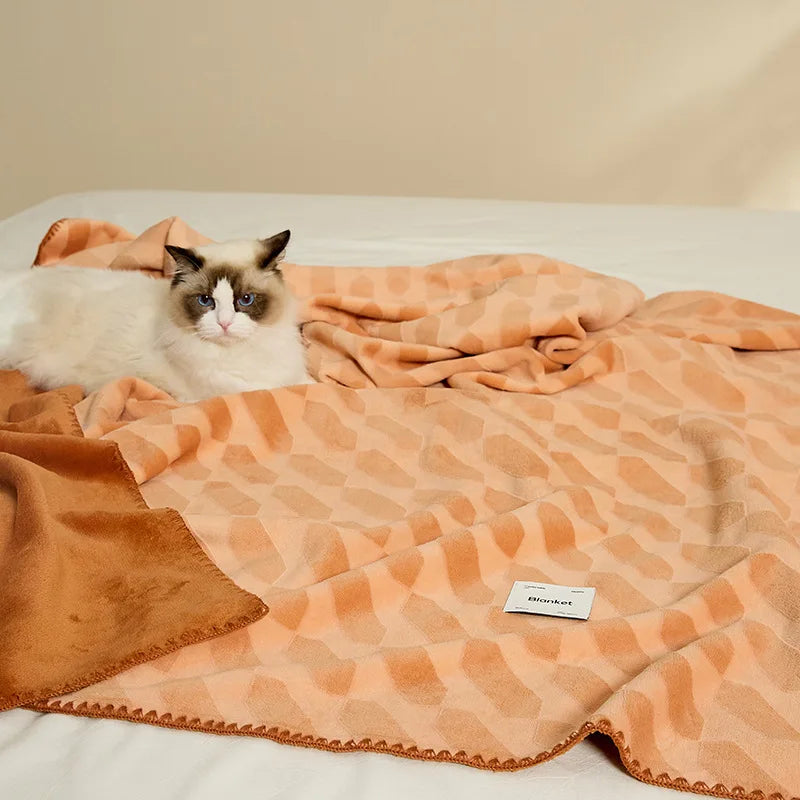 Afralia™ Nordic Jacquard Sheep Fleece Blanket for Single Double Size