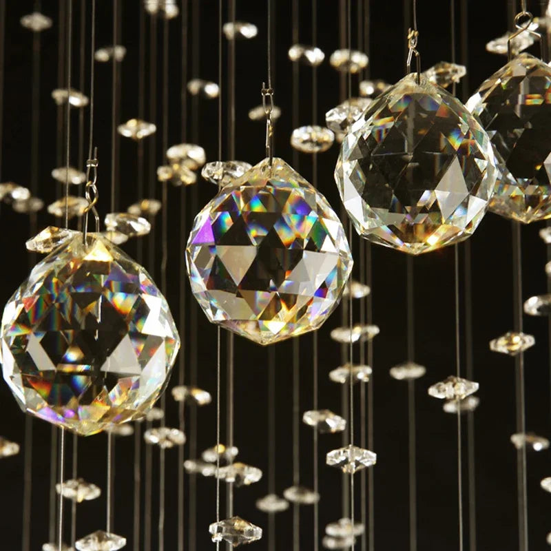Afralia™ Luxury LED Crystal Chandelier for Double Staircase and Living Room