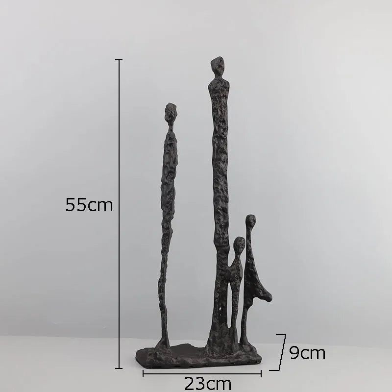 Afralia™ Abstract Cast Iron Figure Sculpture Modern Home Decor Statue Craft