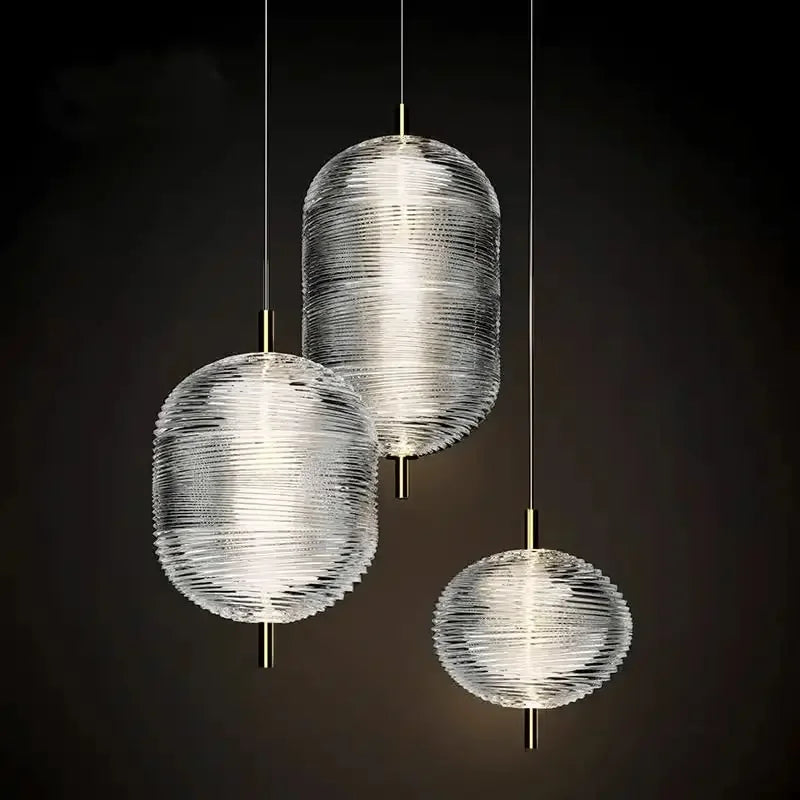 Afralia™ Nordic Glass Pendant Chandelier Bedroom Dining Hall Lighting Fixture