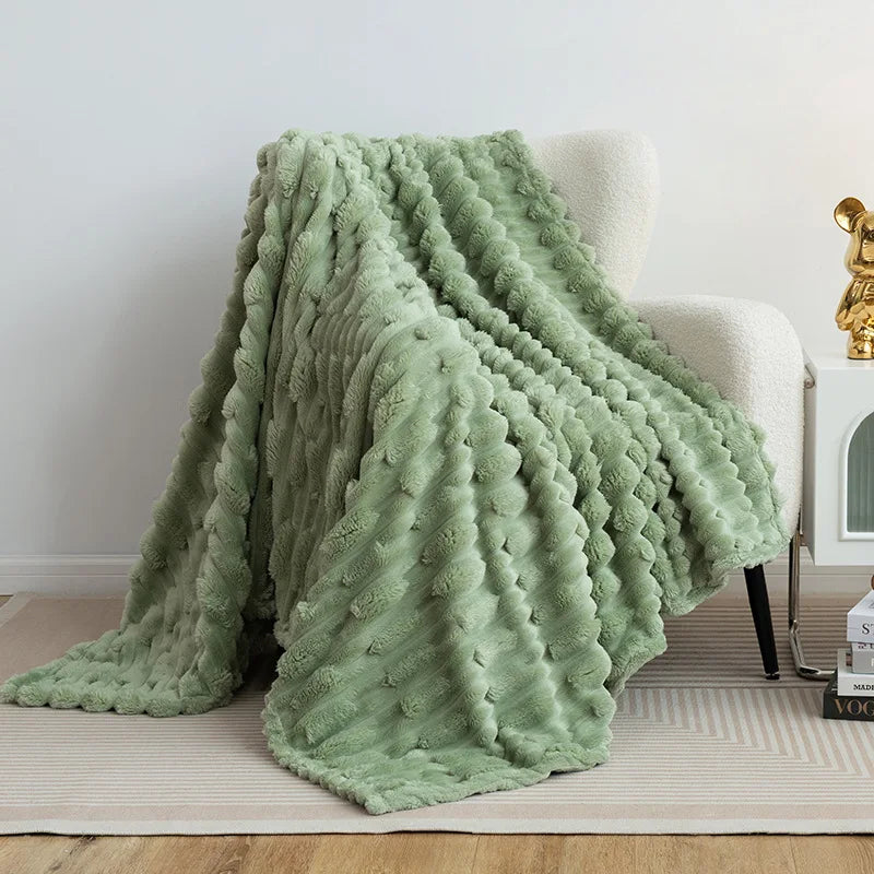 Afralia™ Faux Bamboo Knot Velvet Blanket: Soft, Cozy, All-Season Flannel Throw & Shawl