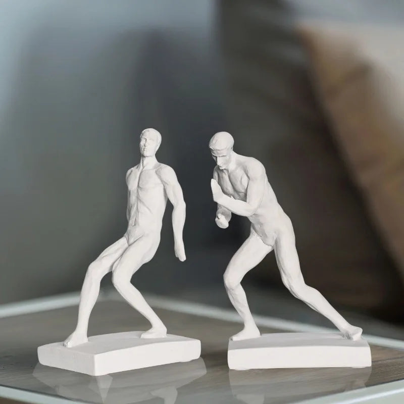 Afralia™ Nude Figure Sculpture Bookshelf Storage Rack Sports Decor Figurine