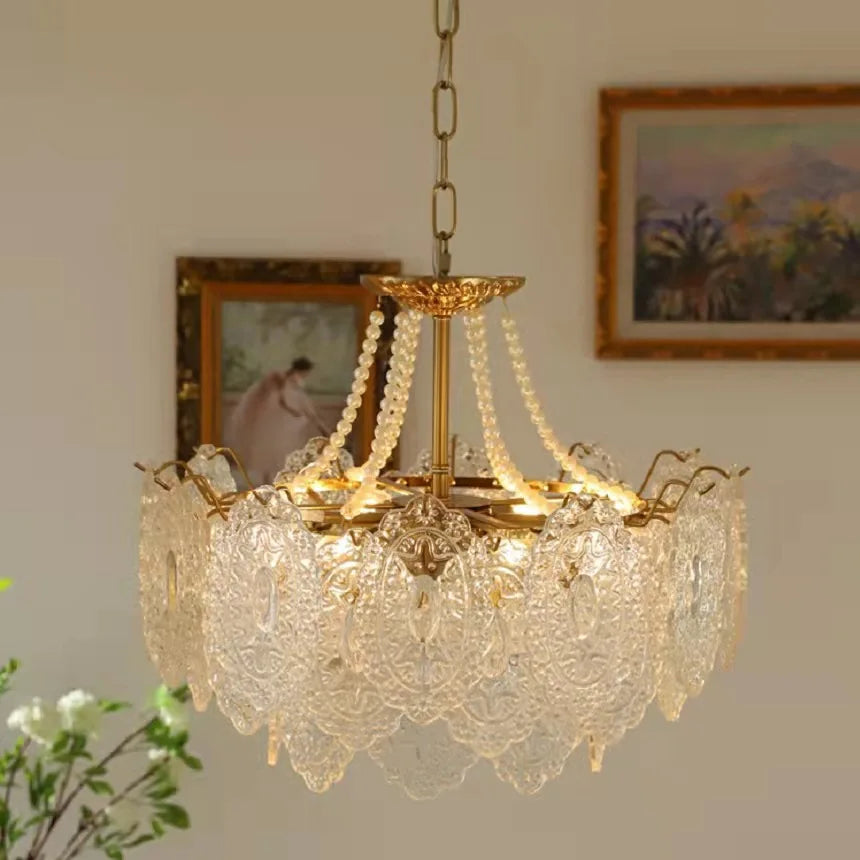 Afralia™ Clear Glass LED Chandelier: Modern French Style for Living Room, Bedroom, Kitchen.