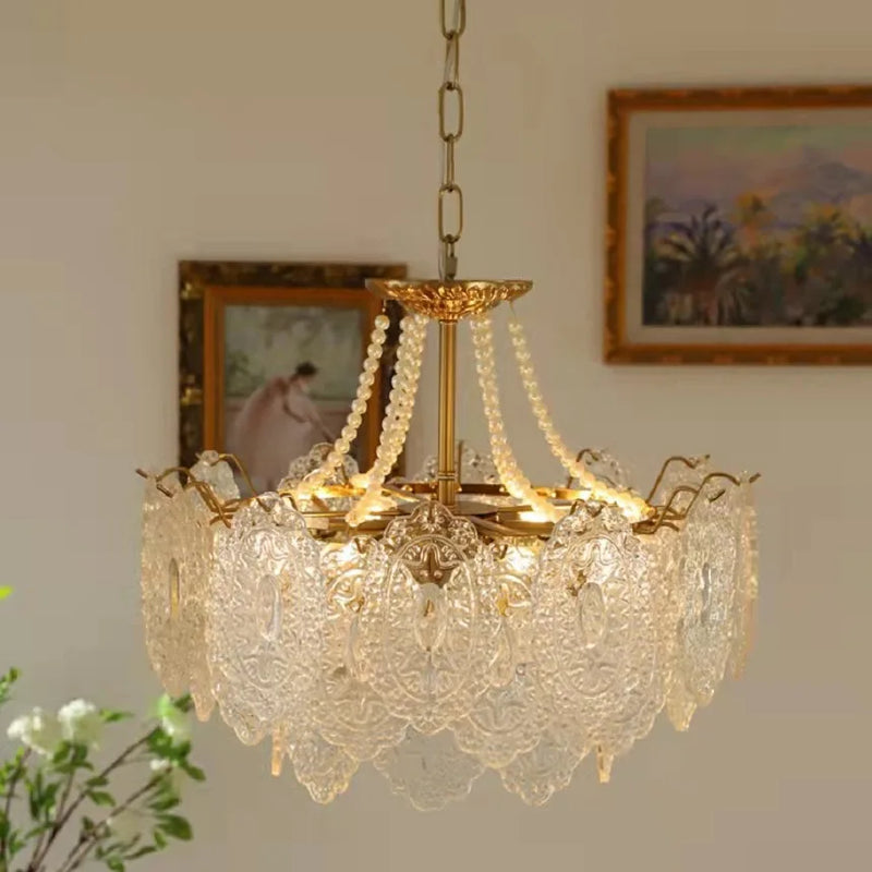 Afralia™ Clear Glass LED Chandelier: Modern French Style for Living Room, Bedroom, Kitchen.