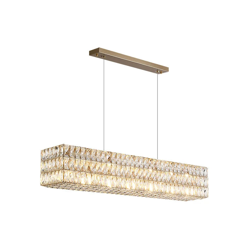 Afralia™ Crystal LED Pendant Light: Luxury Steel Hanging Lamp for Modern Foyer, Dining Room
