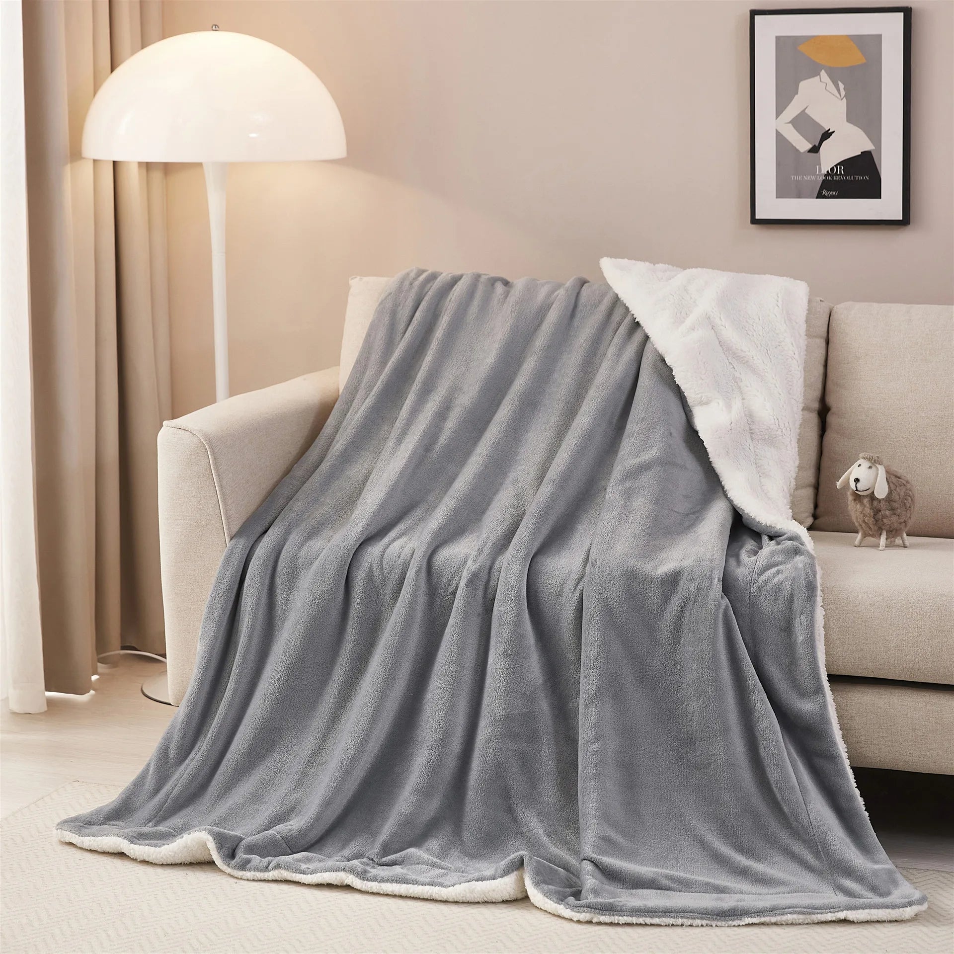 Afralia™ Cozy Sherpa Twin Blanket: Super Soft Fleece & Velvet Plush Reversible Warm Winter Bed Blanket