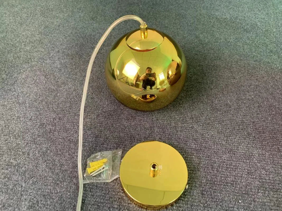 Afralia™ Copper Glass Ball Pendant Light Globe Kitchen Hanging Lamp Industrial Decor
