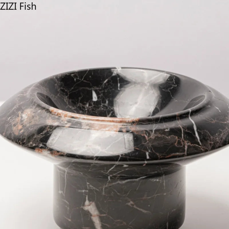 Marble Round Vase Flower Pots by Afralia™ - Modern Floral Decor and Crafts