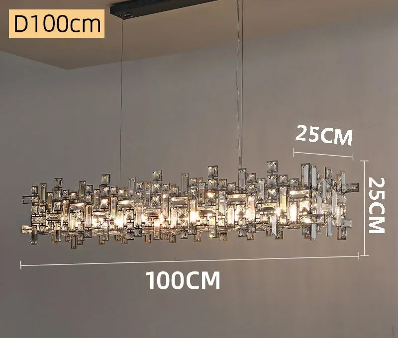 Afralia™ Elegant Crystal Chandelier for Living Room, Bedroom & Dining Area