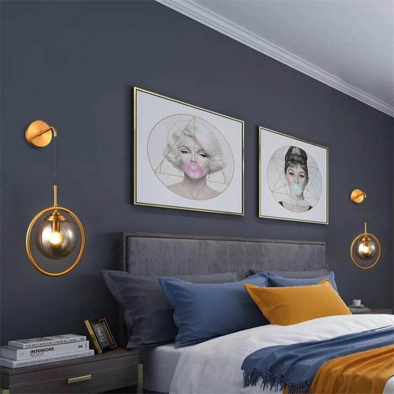 Afralia™ Glass Ball LED Wall Lamp: Nordic Modern Bathroom Mirror Sconce, Retro Decor Lighting