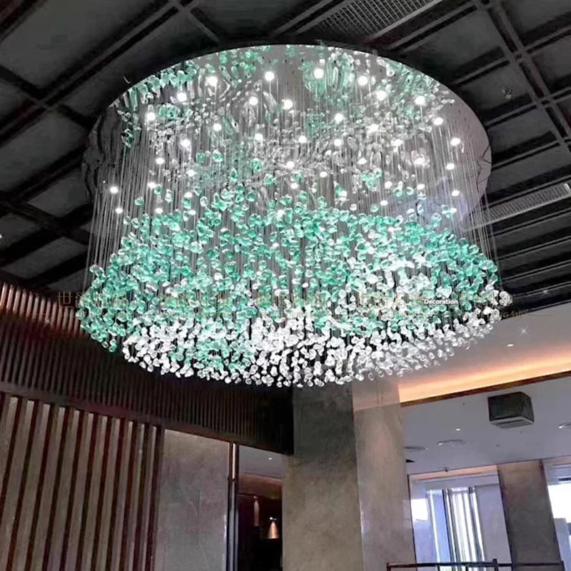 Afralia™ Modern Crystal Stone Chandelier for Hotel Lobby, Staircase, and Villa