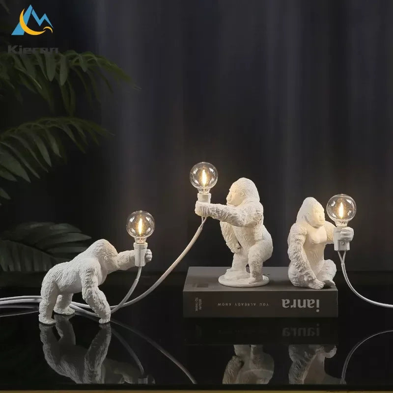 Afralia™ King Kong LED Desk Lamp - Resin Living Room Floor Lamp