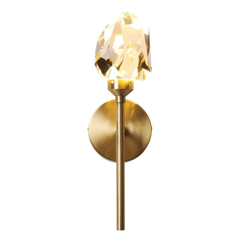 Afralia™ Crystal Gold LED Wall Sconce for Bedroom Living Room Hotel Hallway