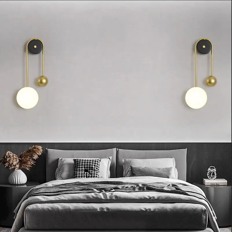 Afralia™ Golden Ball LED Wall Lamp for Home Decor