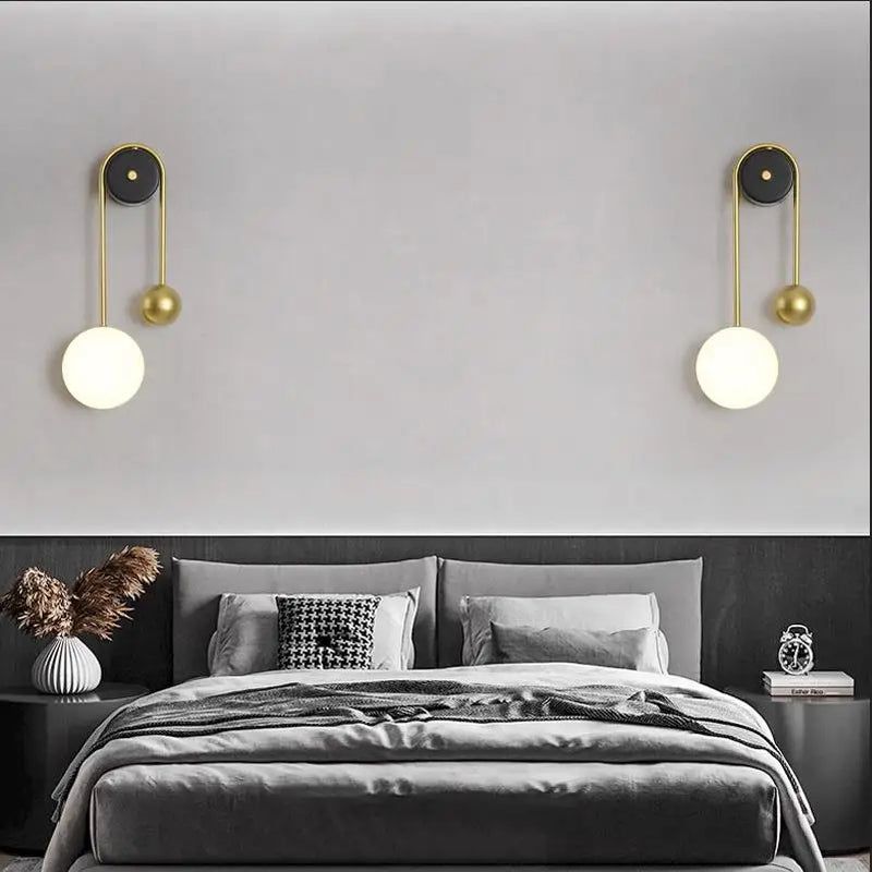 Afralia™ Golden Ball LED Wall Lamp for Home Decor