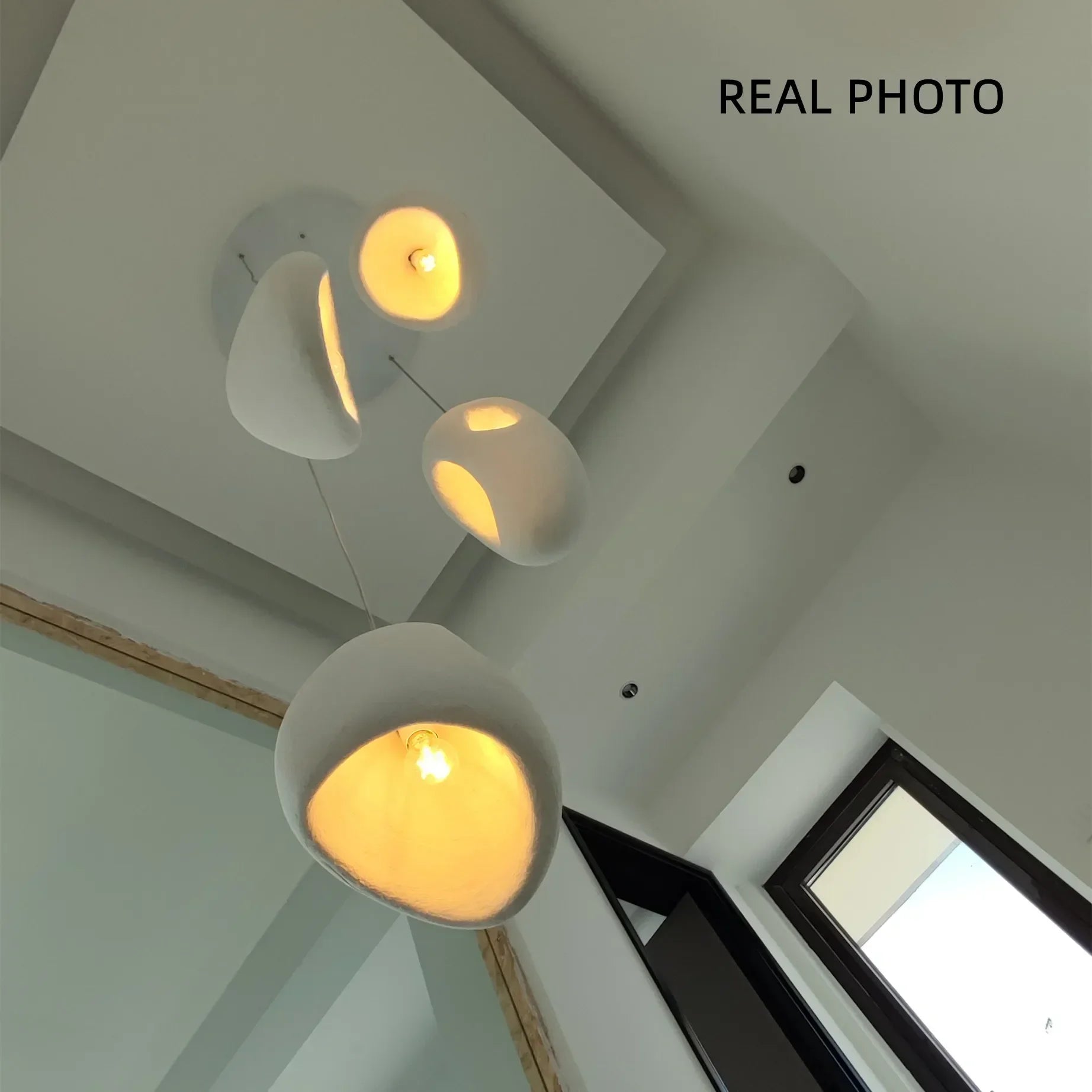 Afralia™ Wabi-sabi Resin Pendant Chandelier | Nordic Villa Stair Decor Droplight