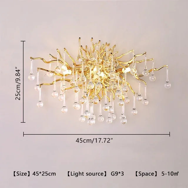 Afralia™ Crystal Water Drop LED Chandelier for Luxurious Living Room Decor.