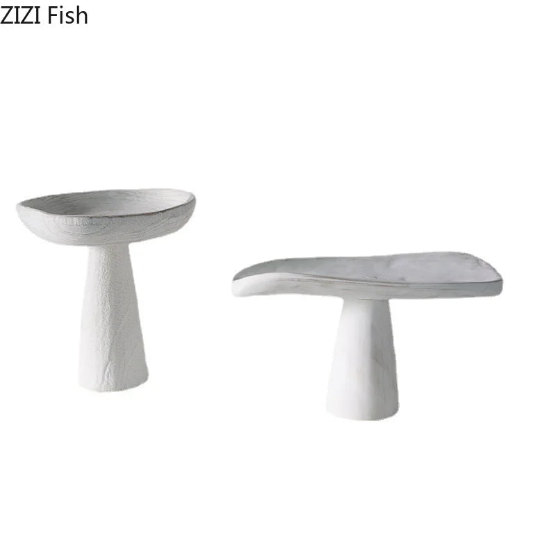 Afralia™ White Wood Tray Set | Minimalist Decorative Stand for Desserts, Fruits, Snacks