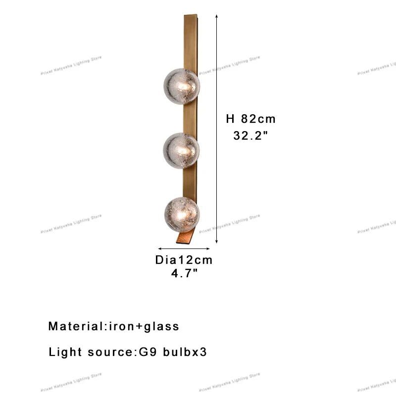 Afralia™ Bubble Glass Wall Sconce Lamps LED Modern Background Light