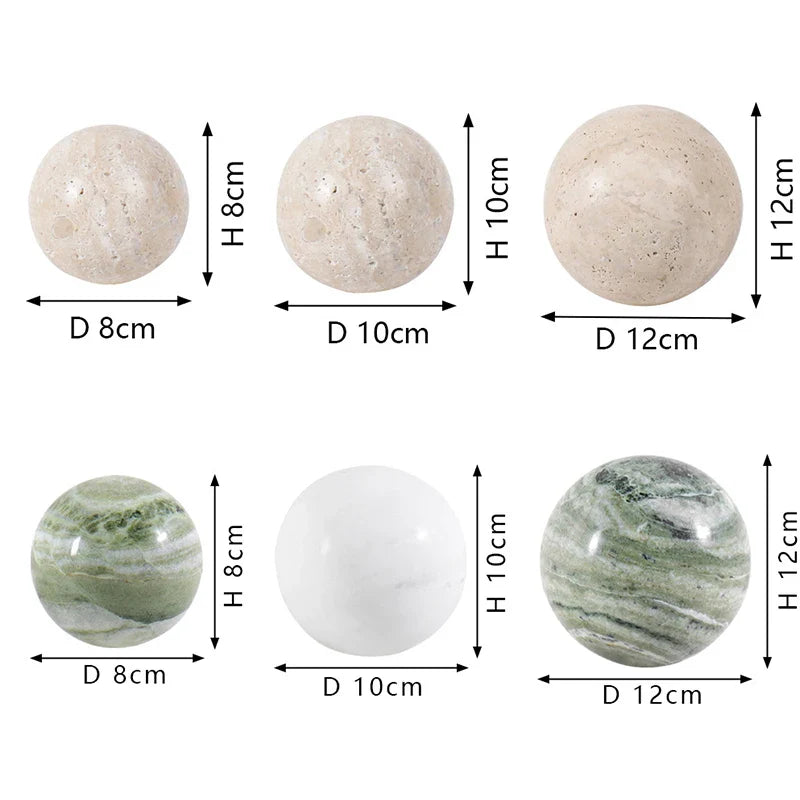 Afralia™ Marble Sphere Ball: Vintage Travertine Stone Decorative Centerpiece Ball