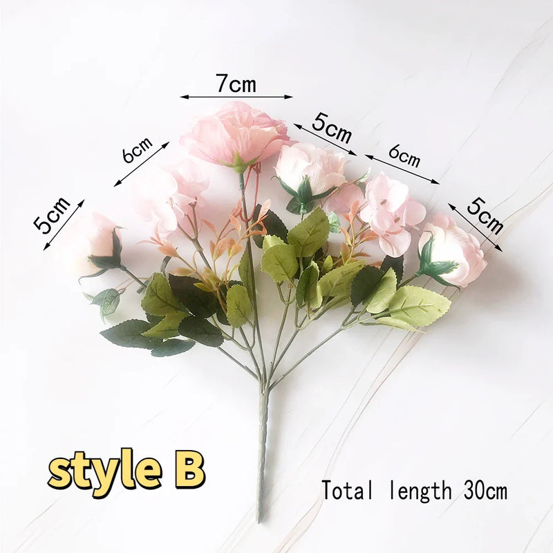 Afralia™ Peony Tea Rose Autumn Silk Flowers for Home Wedding Decoration