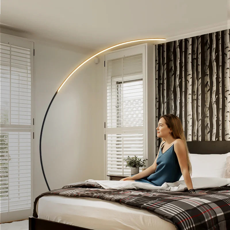 Afralia™ Modern LED Floor Lamps Black White Indoor Decor Lighting Fixtures