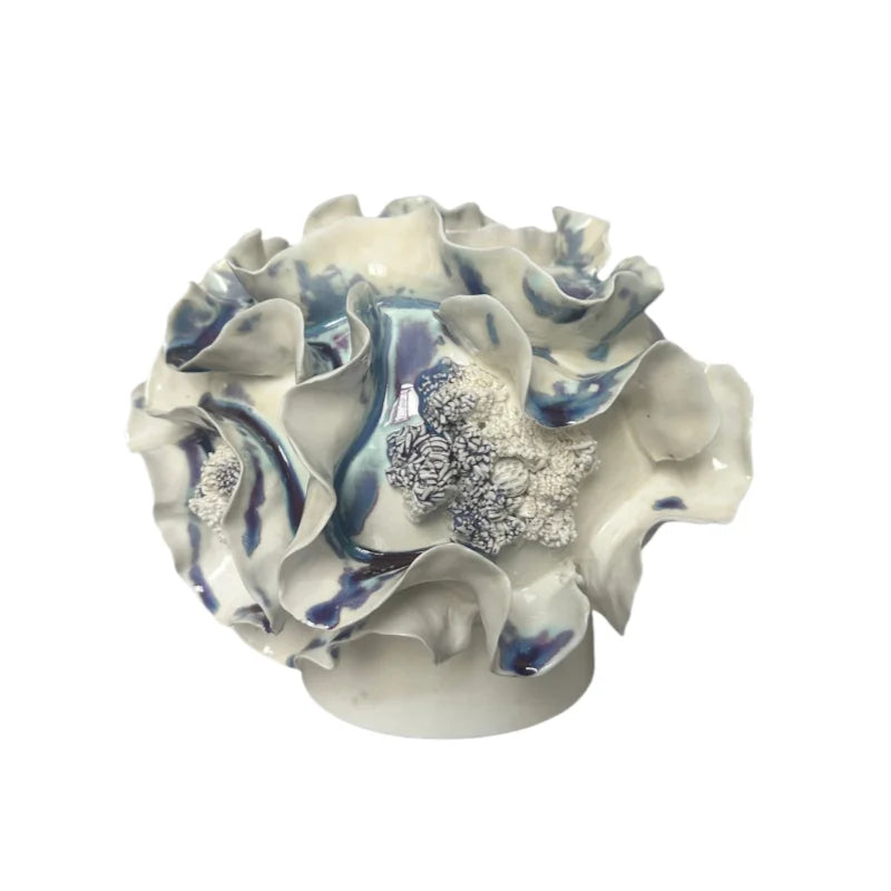 Afralia™ Handmade Porcelain Fold Pattern Vase - Home Decoration & Floral Arrangement