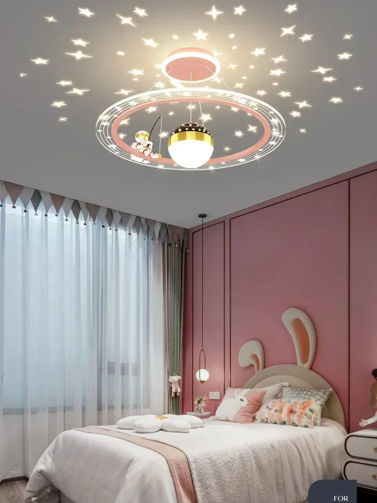 Afralia™ LED Chandelier for Boy's Room with Remote Control and Modern Design