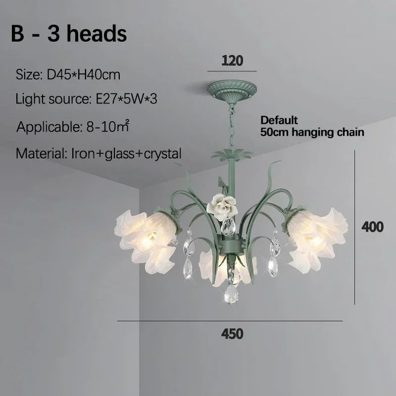 Afralia™ Glass Flower Chandeliers: Modern Villa Hanging Lights for Living Room Decor