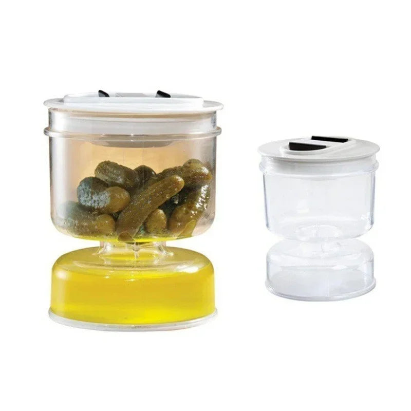 Afralia™ Hourglass Pickle & Olive Dispenser Jar for Kitchen Juice Separator