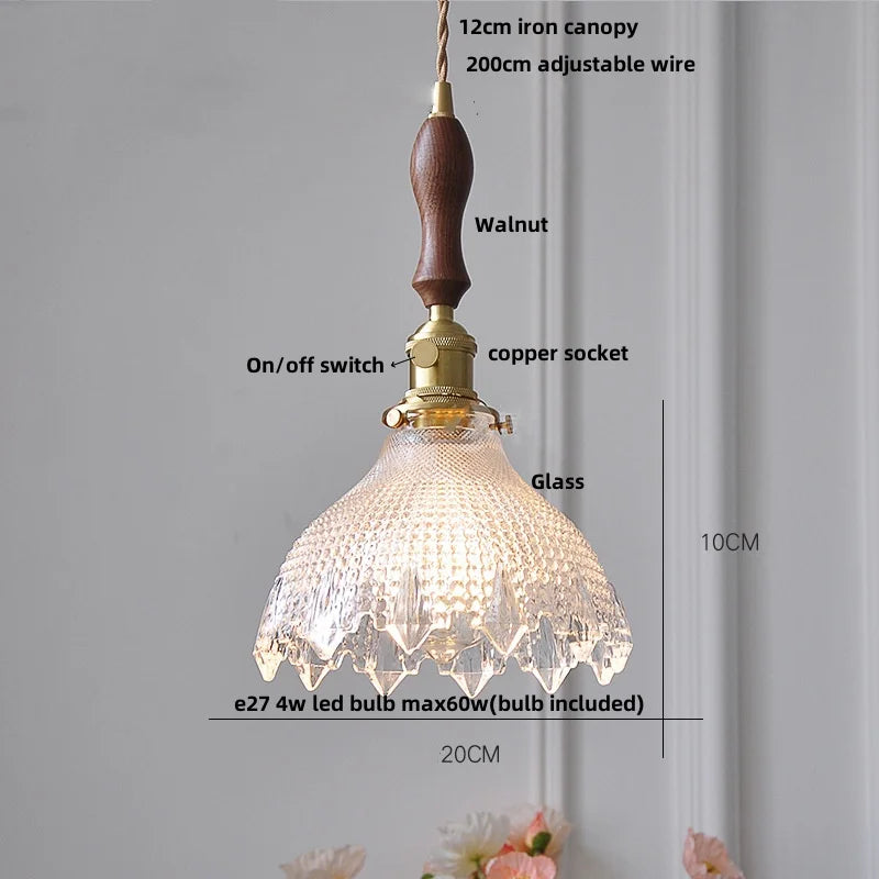 Afralia™ Nordic LED Pendant Light Clear Glass Dining Study Room Fixture