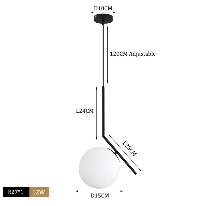 Afralia™ Glass Ball Pendant Lights LED Kitchen Living Room Suspension Luminaire