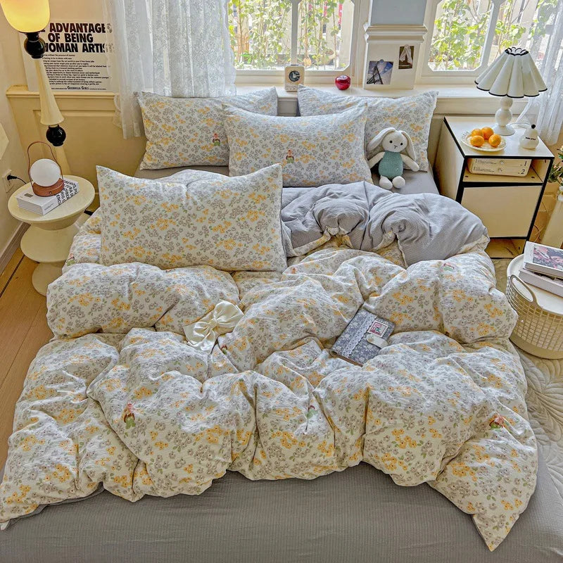 Afralia™ Cloud Touch Ultra Soft Duvet Cover Set in Sweet Design & Double Layer Yarn