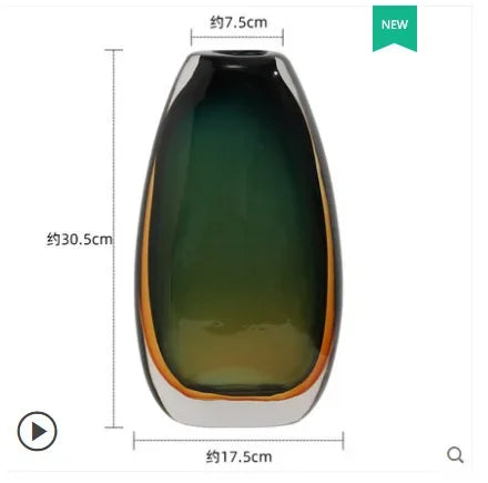 Afralia™ Gradient Glass Vase Hydroponics Desk Decoration Artificial Floral Arrangement Vase