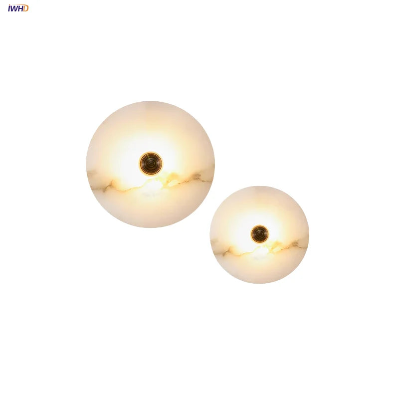 Afralia™ White Marble LED Wall Sconce Nordic Modern Simple Home Decor Mirror Light