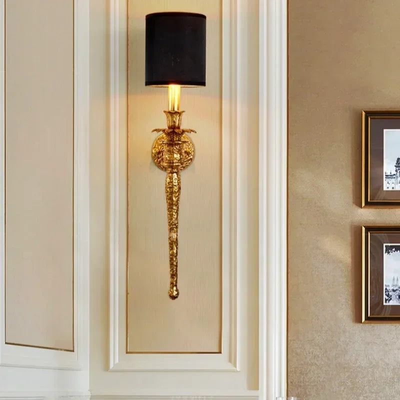 Afralia™ Copper Wall Lamp for Luxury Living Room TV Background, Bedroom, Staircase LED Lighting