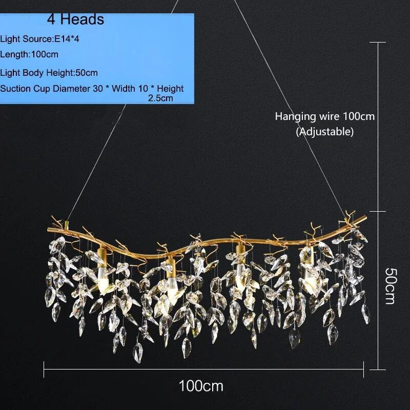 Afralia™ Vintage Crystal Ceiling Lamp LED Chandelier for Living Room & Bedroom