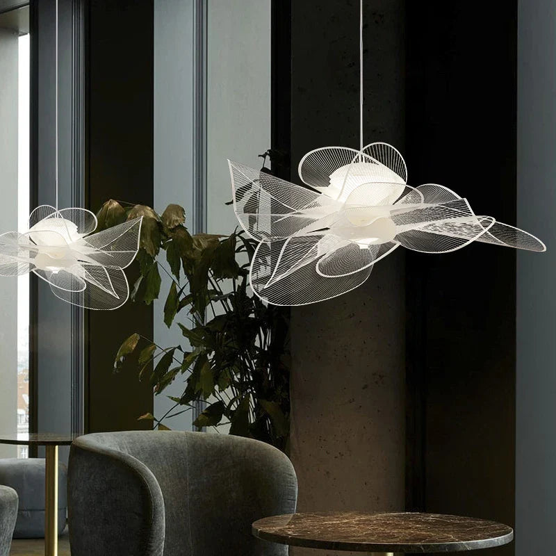Afralia™ Acrylic Flower Chandelier: Nordic Designer Lighting for Restaurant, Living Room, Bedroom