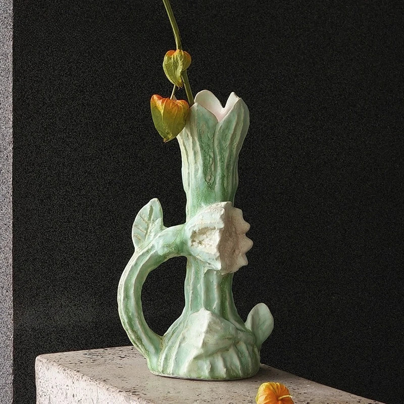 Handcrafted Afralia™ Ceramic Vase for Bouquets and Decor; Ideal for Flower Arrangements and Terrariums