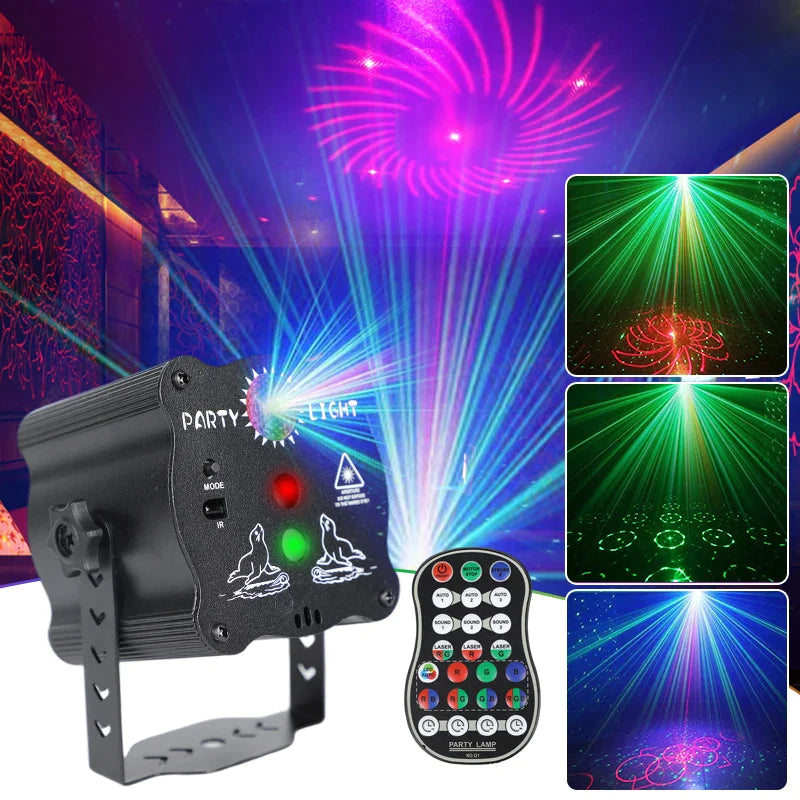 Afralia™ RGB LED DJ Disco Light Laser Projector for Party Dance Birthday Wedding