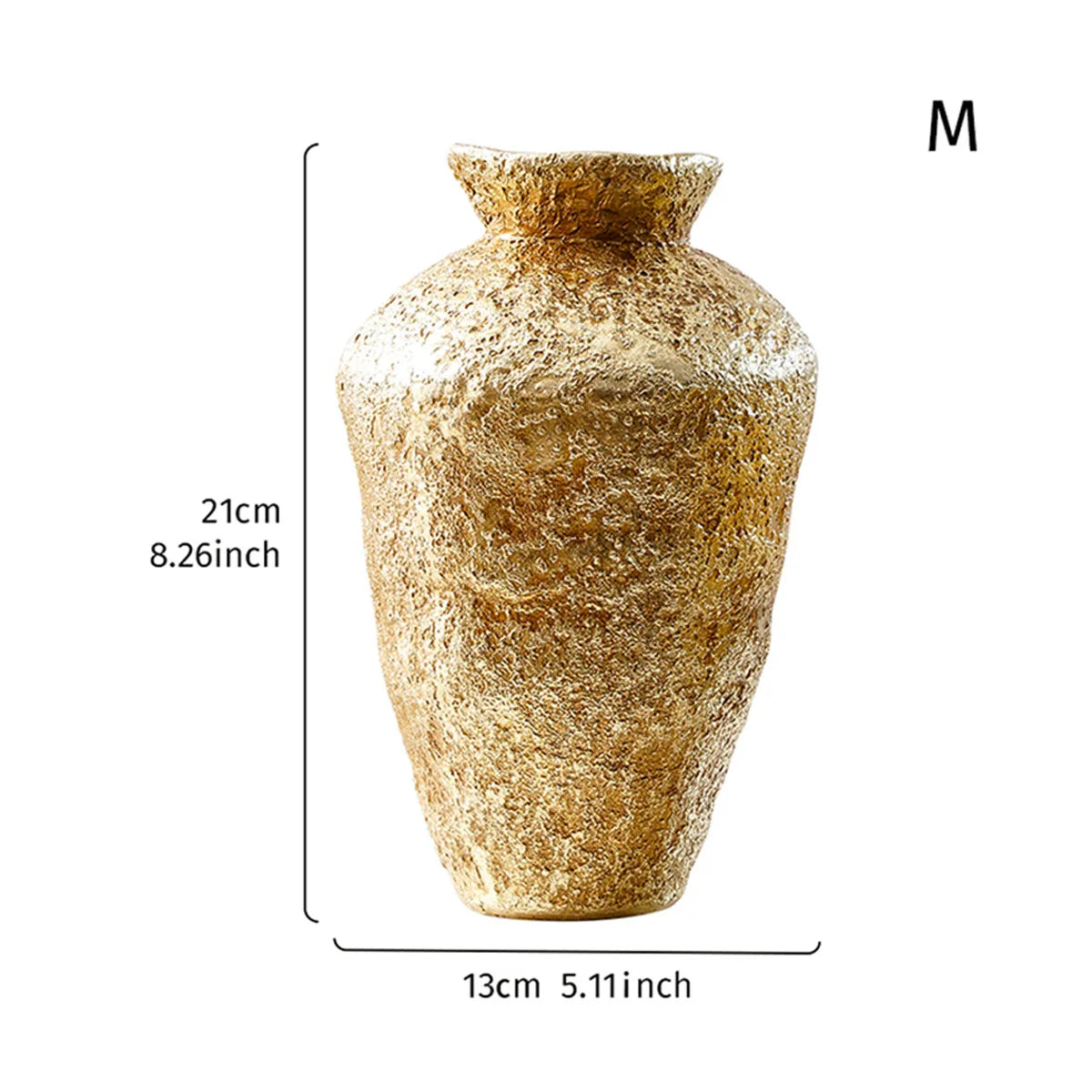 Afralia™ Golden Vase Resin Handicraft Flower Arrangement Home Decor Bouquet Accent