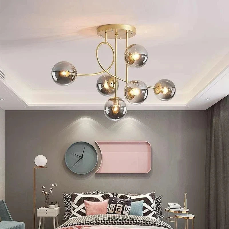 Afralia™ Magic Bean Glass LED Chandelier - Nordic Modern Minimalist Luxury Ceiling Lamps