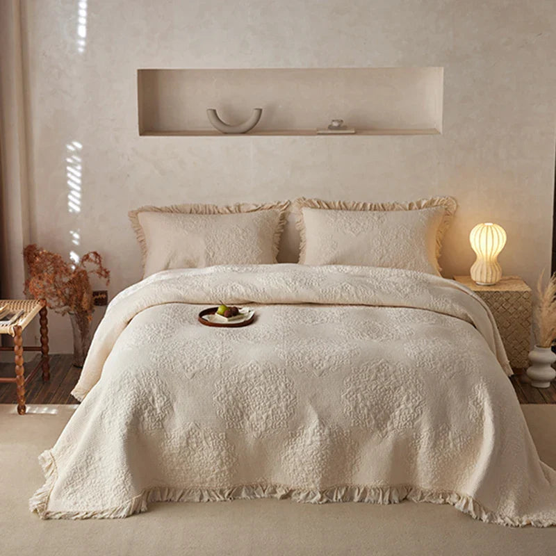 Afralia™ Cotton Quilted Bedspread Set with Pillowcase - Versatile & Summer-Ready