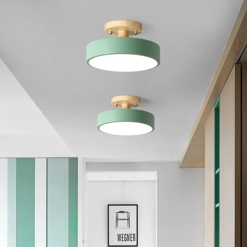 Afralia™ Modern LED Wooden Ceiling Light for Entryway, Kitchen, Corridor, Balcony