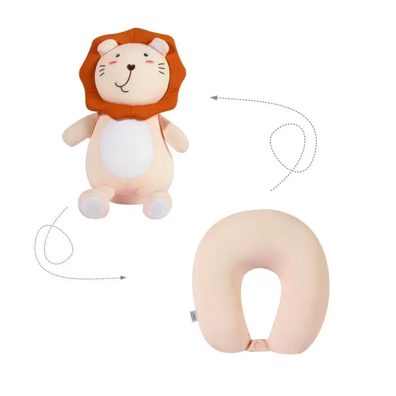 Afralia™ Cute Plush Animal Neck Pillow for Comfortable Travel & Office Rest