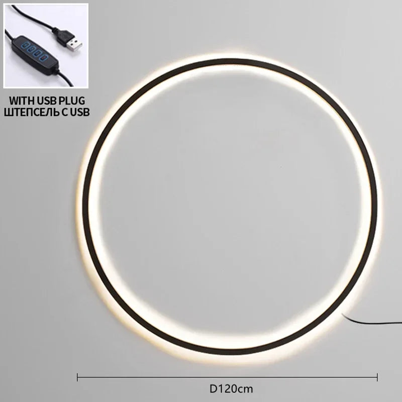 Afralia™ Nordic Ring LED Wall Lamp Modern Sconce for Living Room Bedroom Hallway
