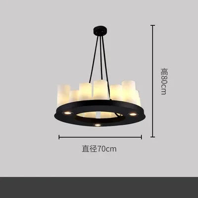 Afralia™ Glass Candle LED Chandelier Pendant Light for Living Room & Kitchen