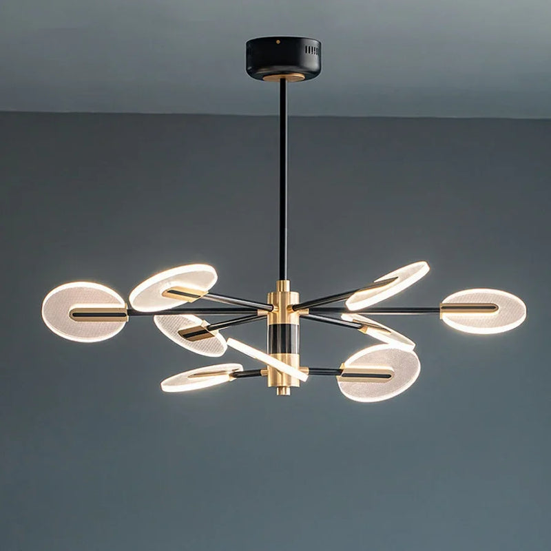 Afralia™ Nordic Iron LED Chandelier Rotatable Pendant Lamp for Dining Room, Living Room, Bedroom